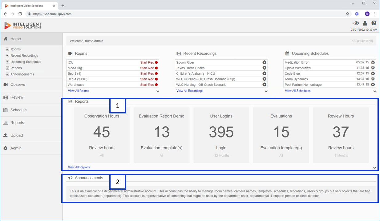 VALT 5 Home Page Reports Announcements.png